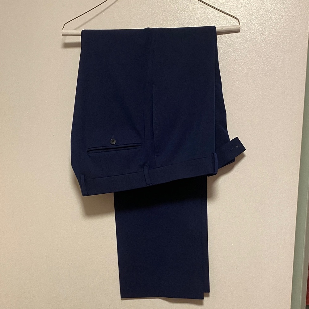 Men's Slim 34/30 Navy Blue suit Pants